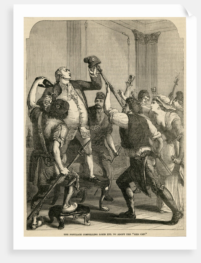 The Populace Compelling Louis XVI to Adopt the 'Red Cap', 1792 by English School