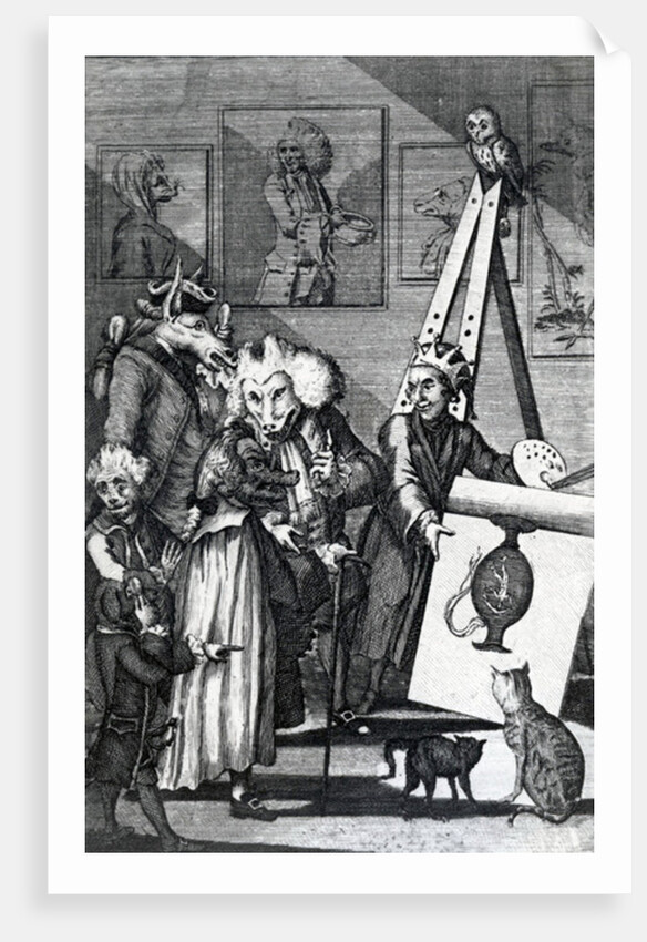 The Painter submitting his picture to the Examination of Connoisseurs and Antiquarians, 1774 by English School