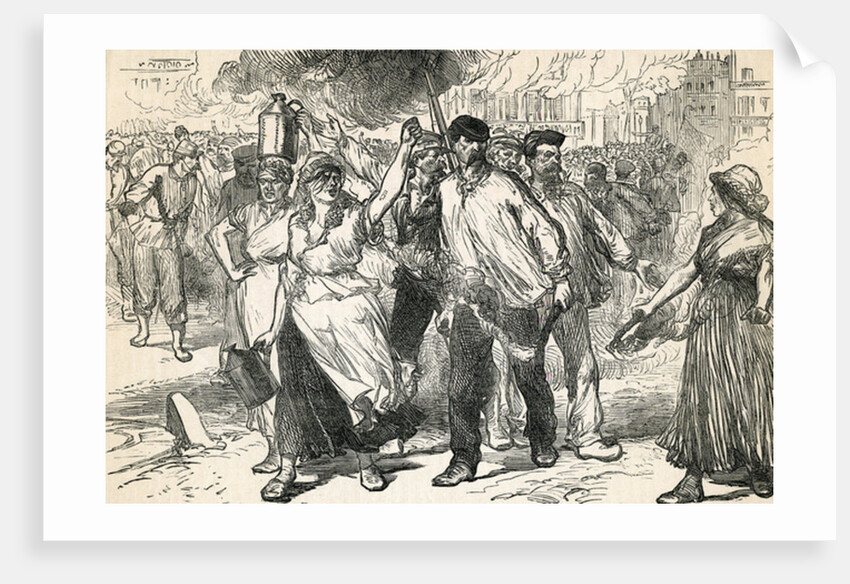 Insurgents Ravaging The Streets of Paris, taken from Cassell's Illustrated History, 1872 by English School