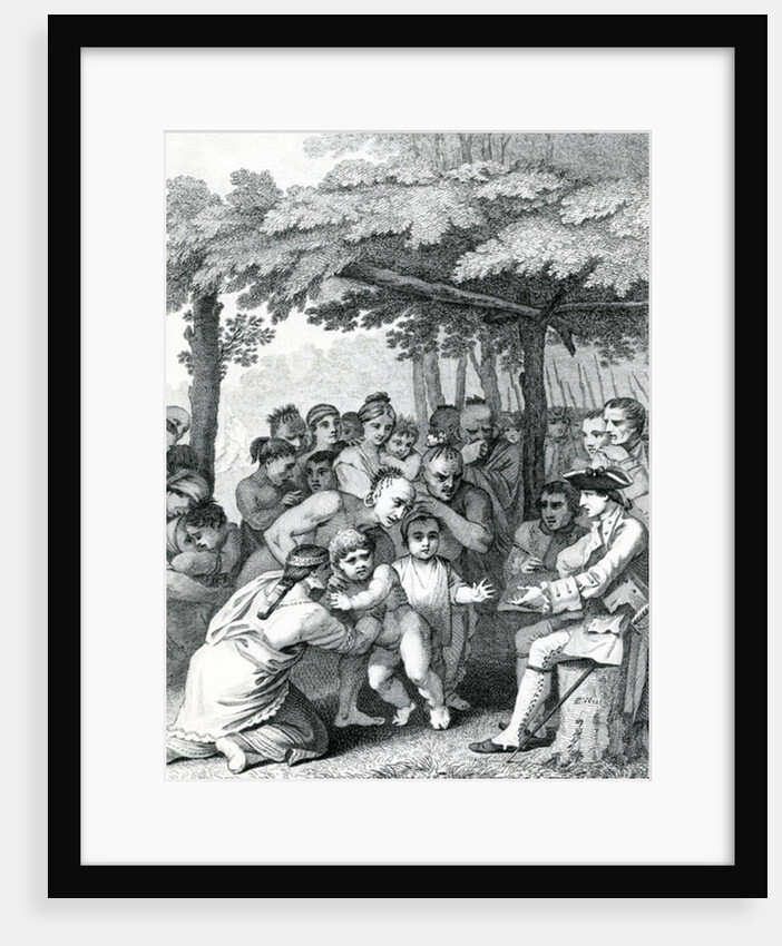 The Indians delivering up the English Captives to Colonel Bouquet near his Camp at the Forks of Muskingham in North Anerica by English School