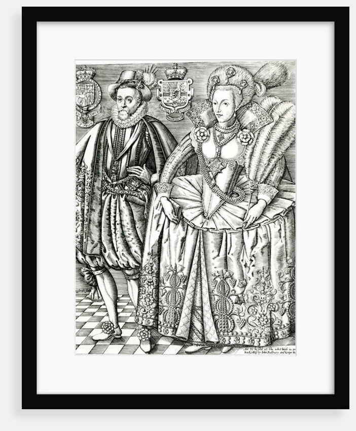 Portrait of James I and Anne of Denmark, 1618 by Renold Elstrack