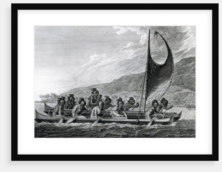 A Canoe of the Sandwich Islands, with the Rowers Masked, 1784 by John Webber