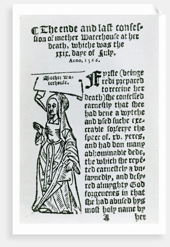 Mother Waterhouse, pamphlet, 1566 by English School