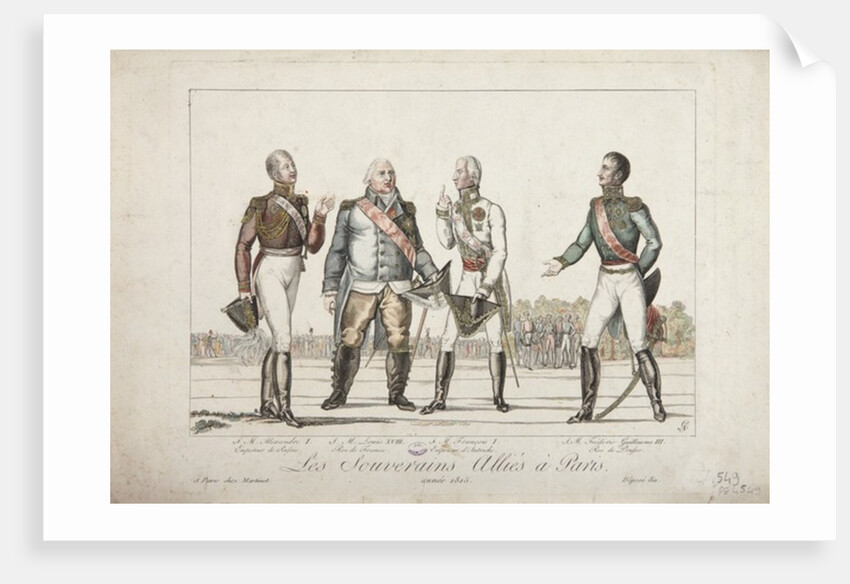 The Allied Sovereigns in Paris, 1815 by French School