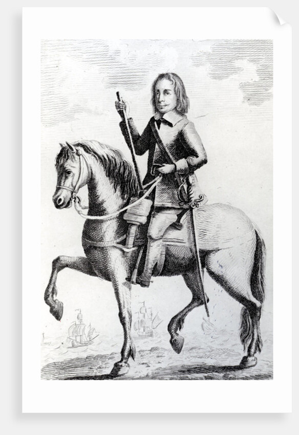 Portrait of Major General Desborough on horseback by English School