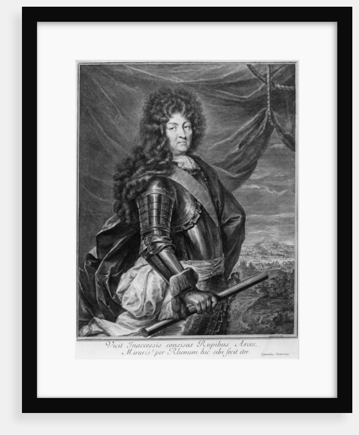 Portrait of Louis XIV engraved by Gerard Edelinck by Jean de la Haye