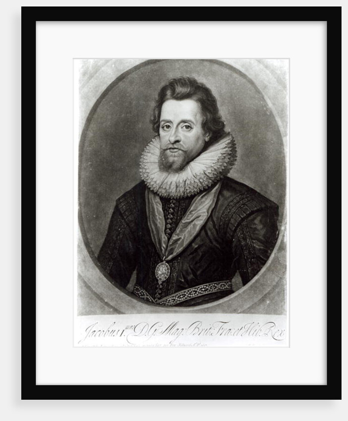 Portrait of James I after a miniature by Nicholas Hilliard of 1617 by Anthony van (after) Dyck