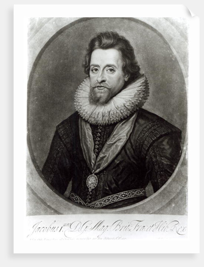 Portrait of James I after a miniature by Nicholas Hilliard of 1617 by Anthony van (after) Dyck