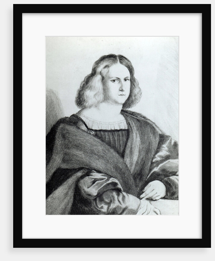 Portrait of a young man, print by Wenceslaus Hollar, 1650 by Jacopo Palma