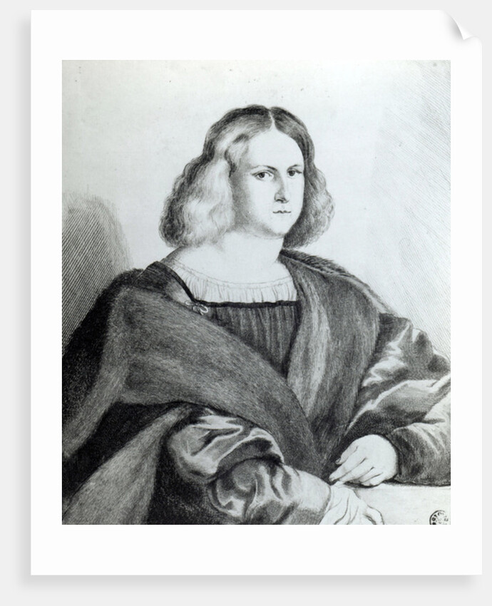Portrait of a young man, print by Wenceslaus Hollar, 1650 by Jacopo Palma