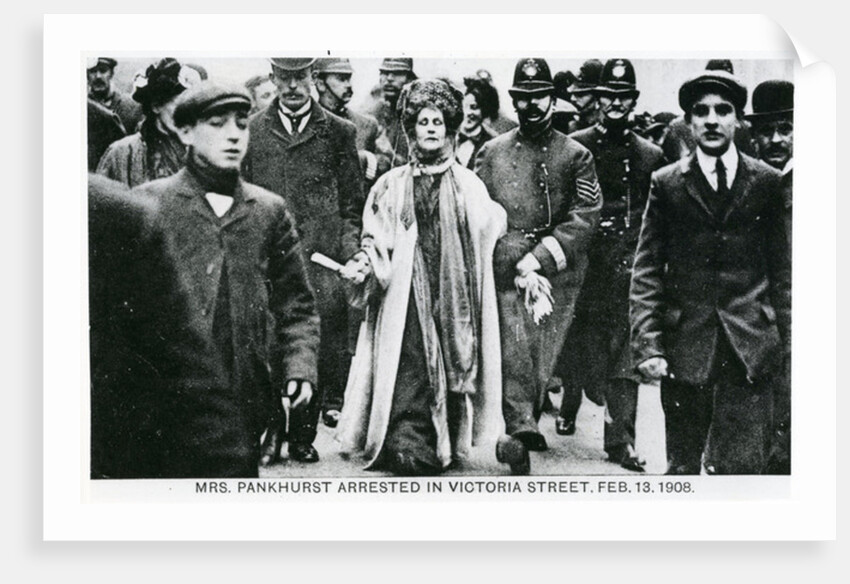 Arrest of Mrs Emmeline Pankhurst in Victoria Street, 13th February 1908 by English Photographer