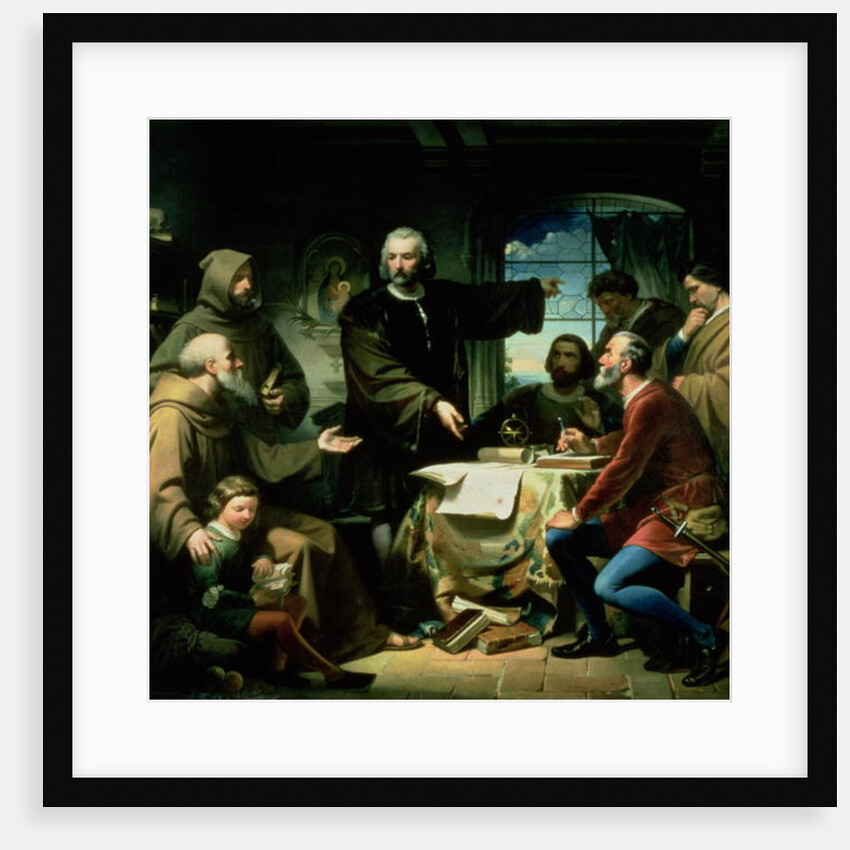 Christopher Columbus in the Monastery of la Rabida, 1856 by Eduardo Javier Ramon Cano de la Pena