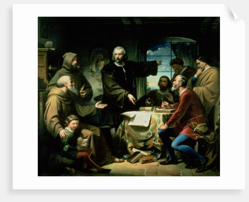 Christopher Columbus in the Monastery of la Rabida, 1856 by Eduardo Javier Ramon Cano de la Pena