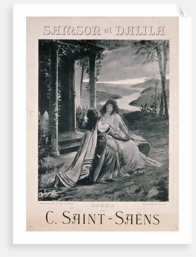Poster advertising 'Samson and Dalila', opera by Camille Saint Saens by Georges Rochegrosse