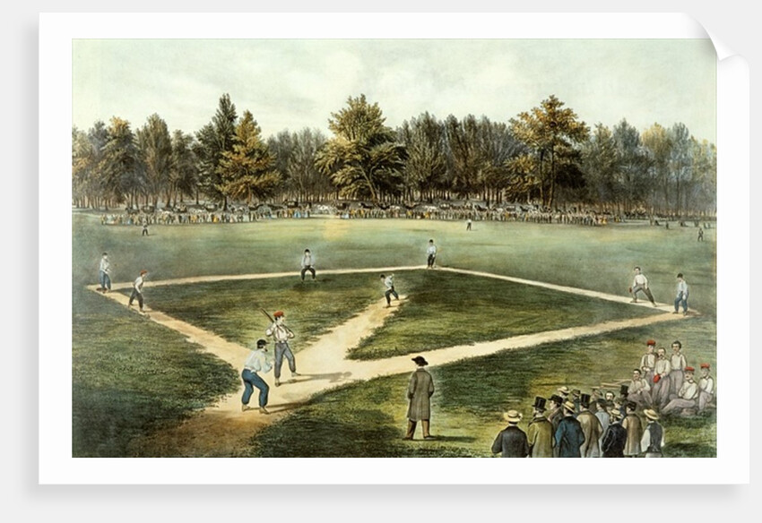 The American National Game of Baseball - Grand Match at Elysian Fields, Hoboken, NJ, 1866 by N. and Ives J.M. Currier