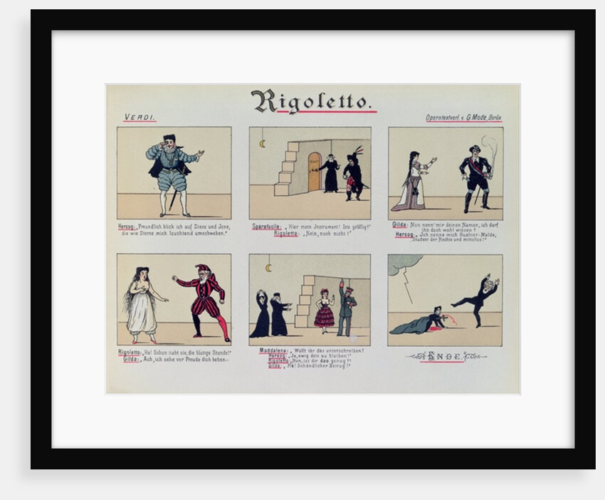 Scenes from the Opera 'Rigoletto' by Giuseppe Verdi by German School