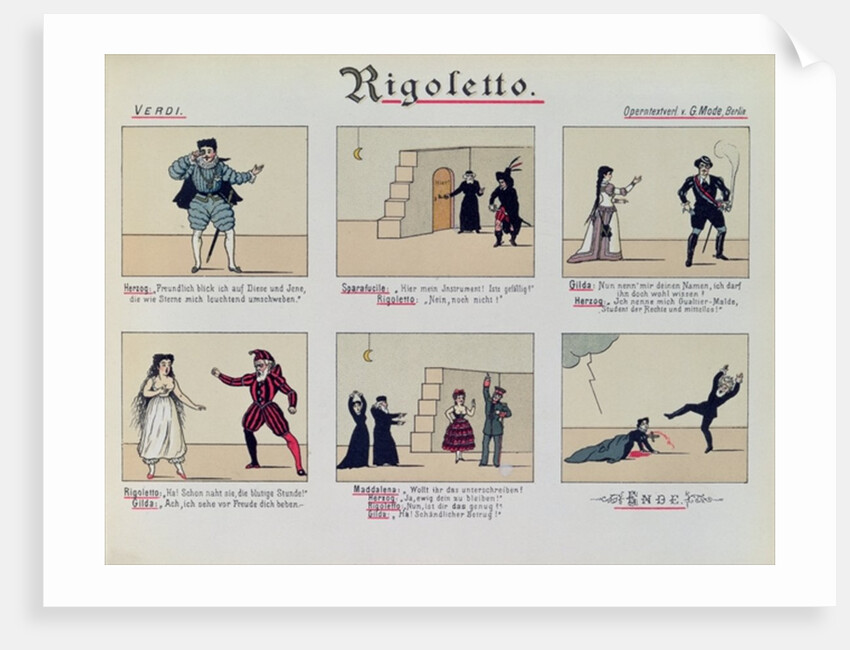 Scenes from the Opera 'Rigoletto' by Giuseppe Verdi by German School