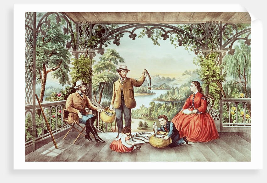 Home from the Brook, The Lucky Fishermen by N. and Ives J.M. Currier