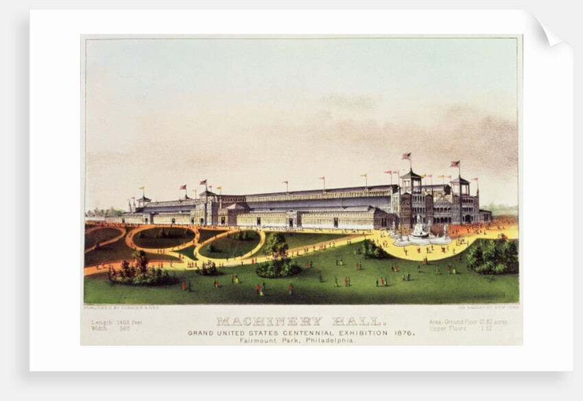 Machinery Hall, Grand United States Centennial Exhibition, Fairmount Park. by American School