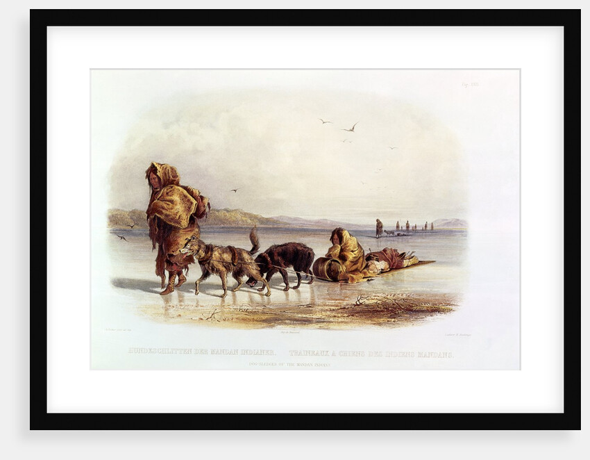 Dog Sledges of the Mandan Indians by Karl Bodmer