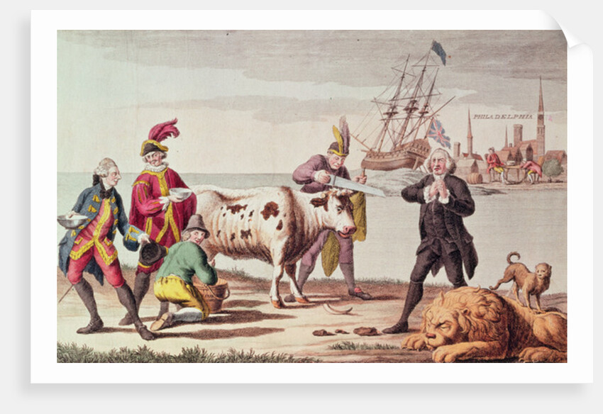 Indian Cutting the Horns of a Cow by American School