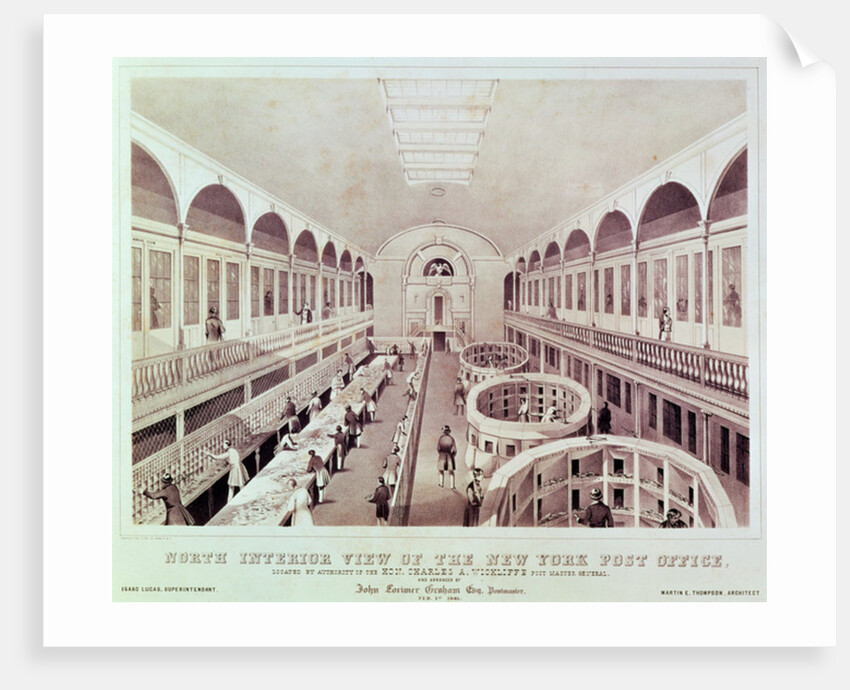 North Interior View of the New York Post Office by American School