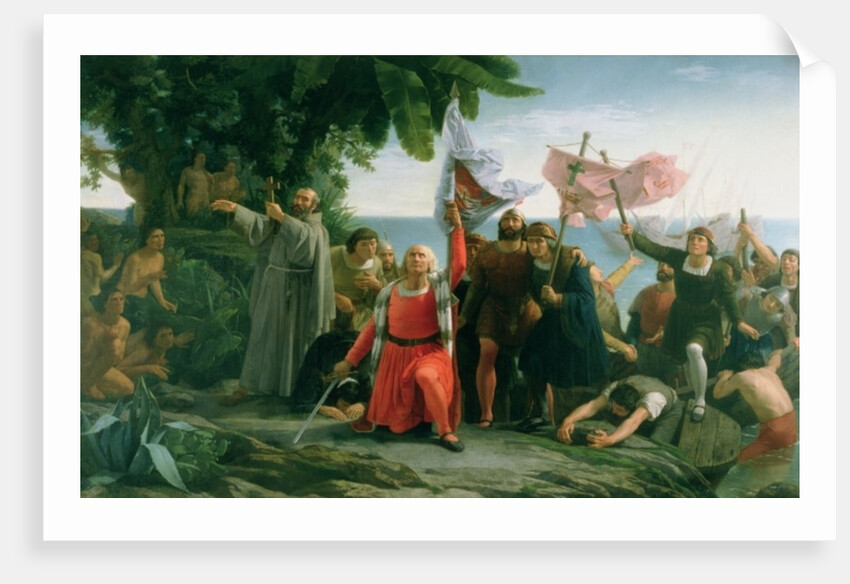 The First Landing of Christopher Columbus in America, 1862 by Dioscoro Teofilo Puebla Tolin
