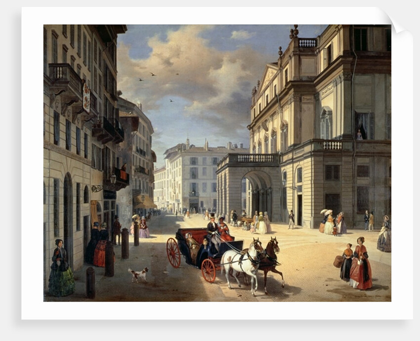 Front of La Scala Theatre, 1852 by Angelo Inganni