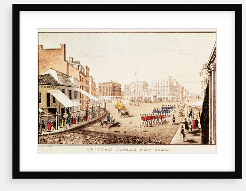 Chatham Square, New York, c.1847 by N. and Ives J.M. Currier