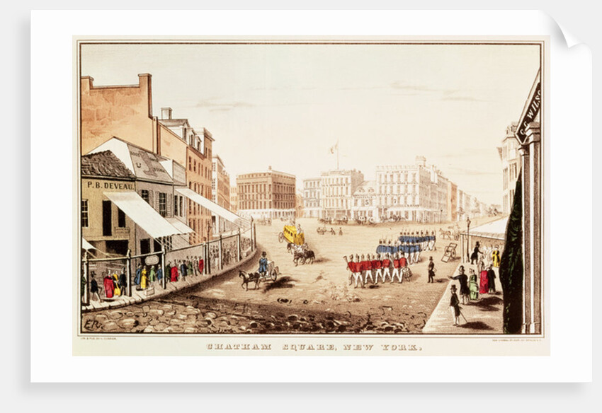 Chatham Square, New York, c.1847 by N. and Ives J.M. Currier