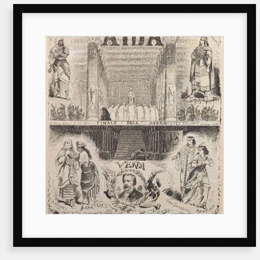 Poster advertising a performance of 'Aida' by Verdi, 1872 by Italian School