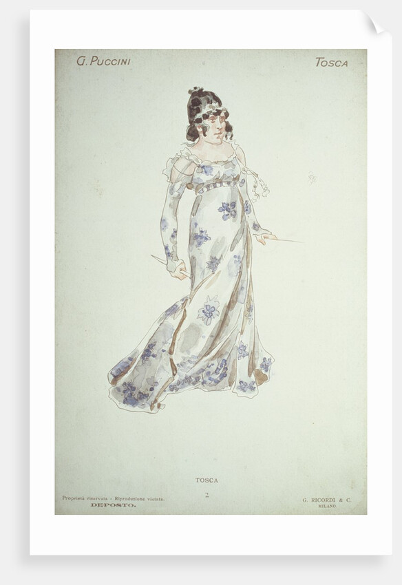 Costume design in 'Tosca' by Giacomo Puccini by Adolfo Hohenstein