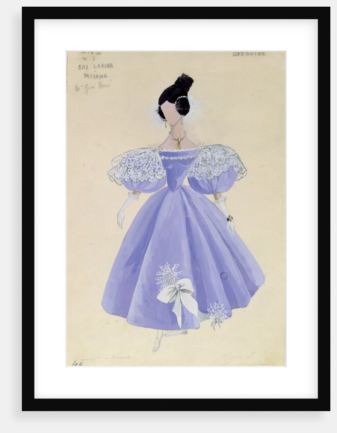 Costume design for Tatania in the opera 'Eugene Onegin' by Tchaikovsky by French School