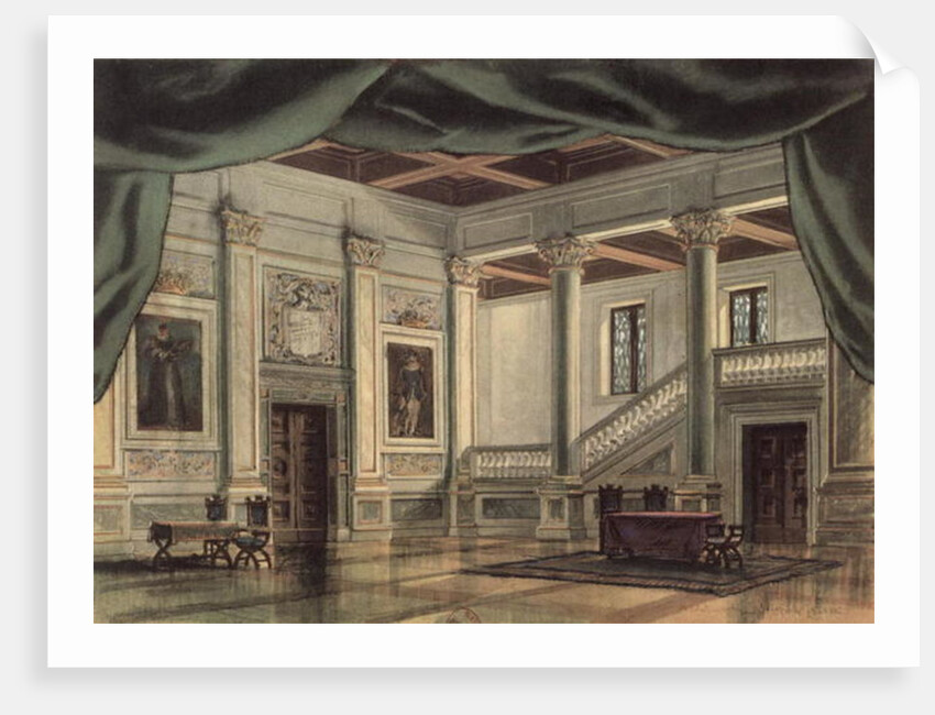 Set design for Act III of the opera 'Rigoletto' by Giuseppe Verdi by Italian School