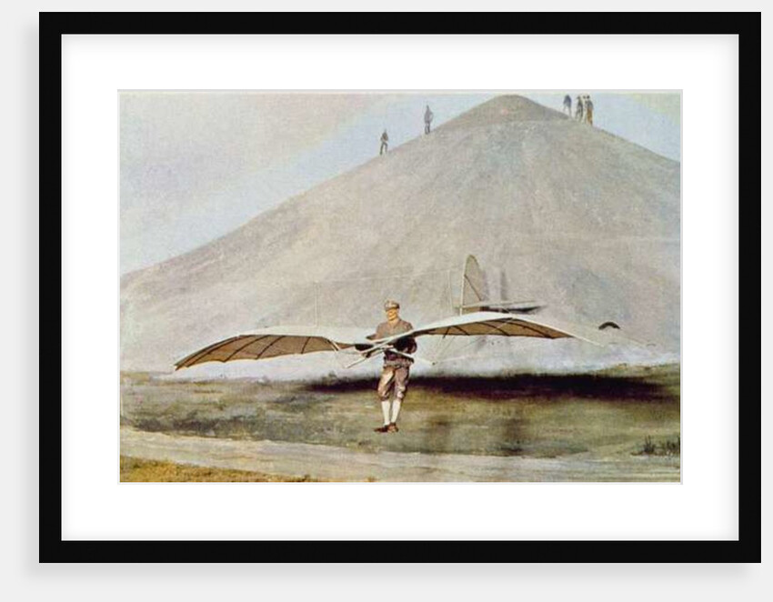 One of the many flying experiments of Otto Lilienthal from 'Scientific American' by American School