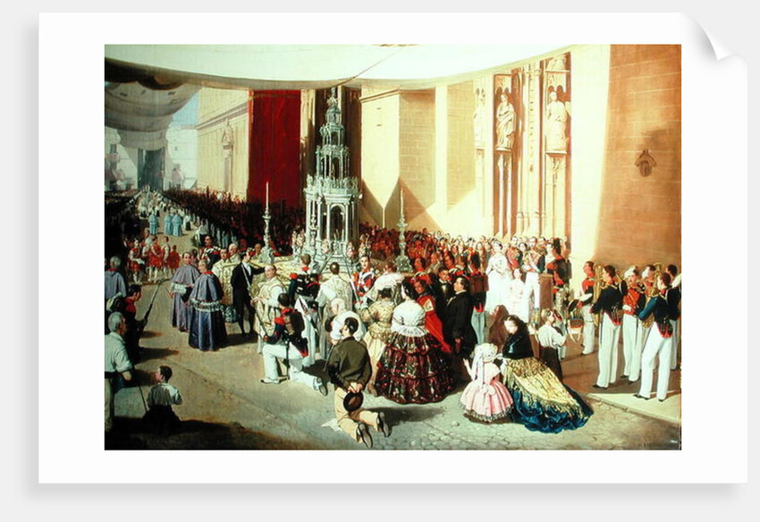Procession of Corpus Christi in Seville by Manuel Cabral y Aguado Bejarano