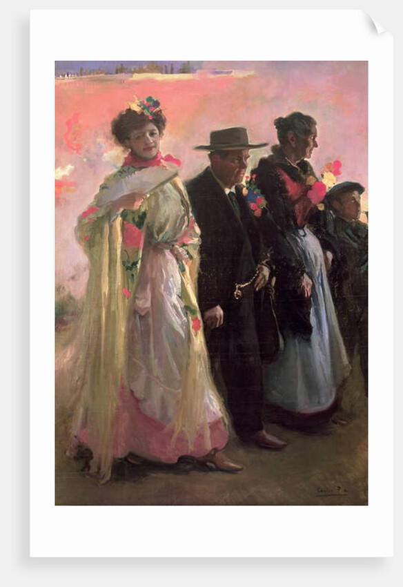 Villagers attending the celebrations of the patron of Madrid by Cecilio Pla Gallardo