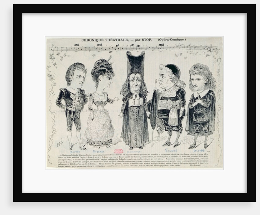 Five caricatures of the cast of a French production of 'The Barber of Seville', by Gioachino Rossini by Anonymous