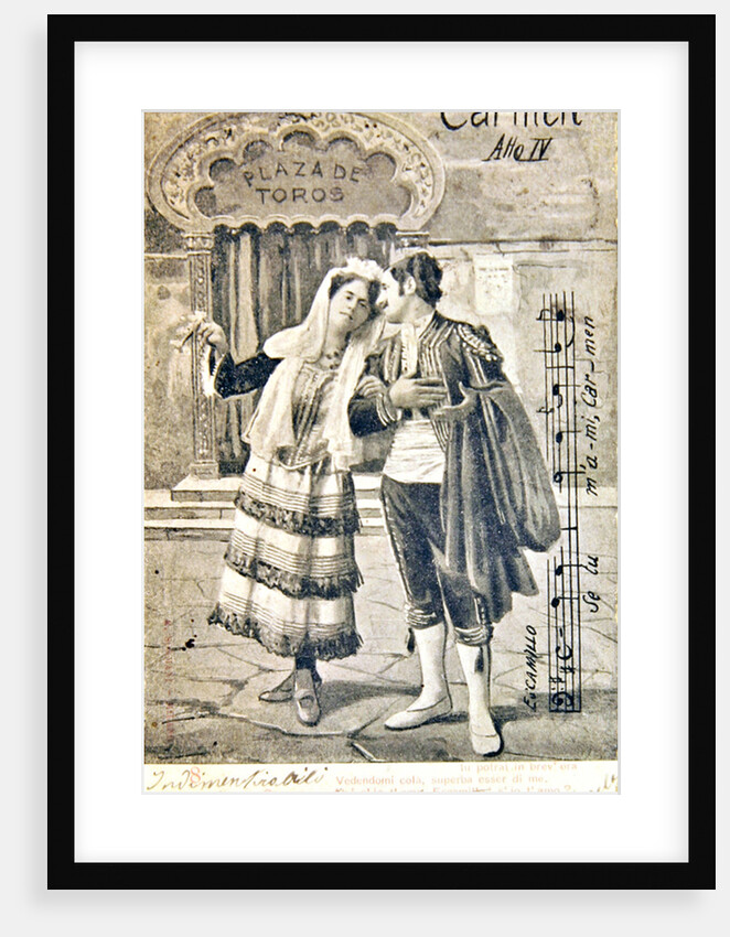 Postcard commemorating the Fourth Act of the opera 'Carmen', by Georges Bizet by Anonymous