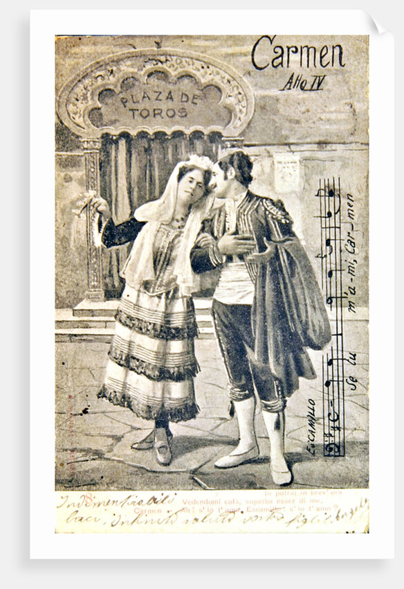 Postcard commemorating the Fourth Act of the opera 'Carmen', by Georges Bizet by Anonymous