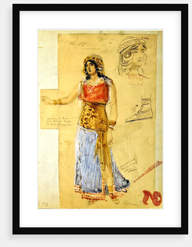 Costume design for the role of Isolde, in the opera 'Tristan und Isolde', by Richard Wagner by Anonymous