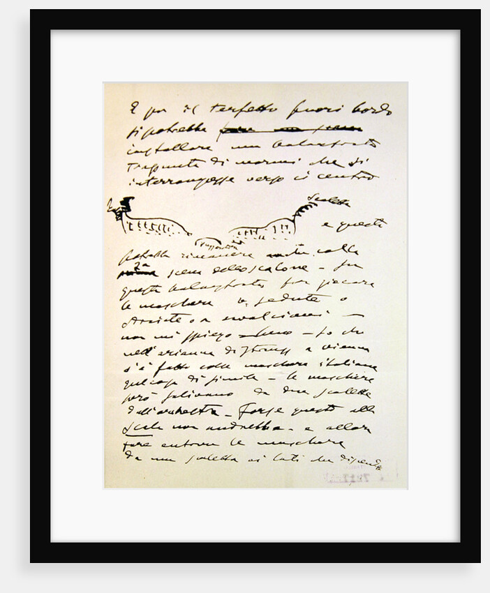 Letter by Giacomo Puccini