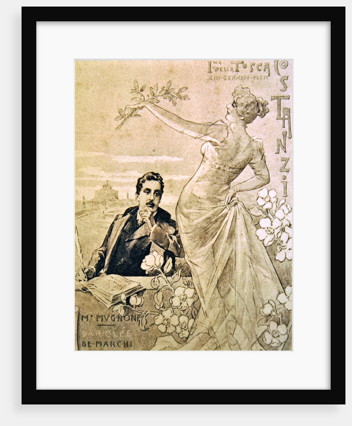 Commemorative Postcard of the first performance of the opera 'Tosca', by Giacomo Puccini 1900 by Anonymous