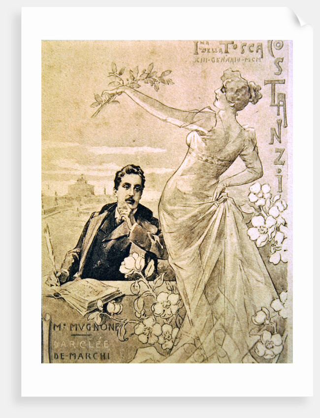 Commemorative Postcard of the first performance of the opera 'Tosca', by Giacomo Puccini 1900 by Anonymous