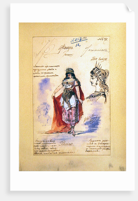 Costume designs for the role of Phrine in the opera 'Faust', by Charles Gounod 1882 by Grigoriev Grigoriev
