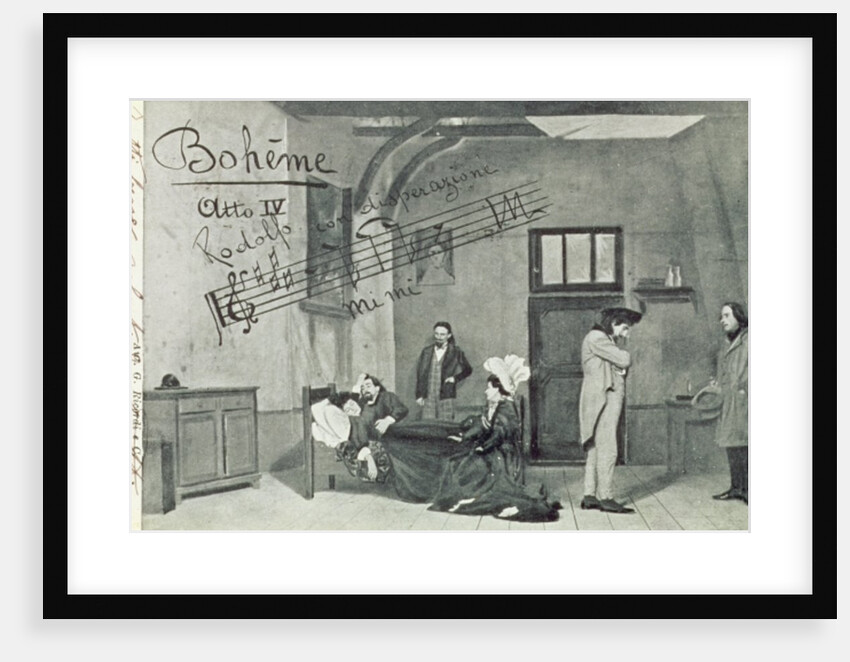 Scene from Act IV of the opera 'La Boheme', by Puccini by Anonymous