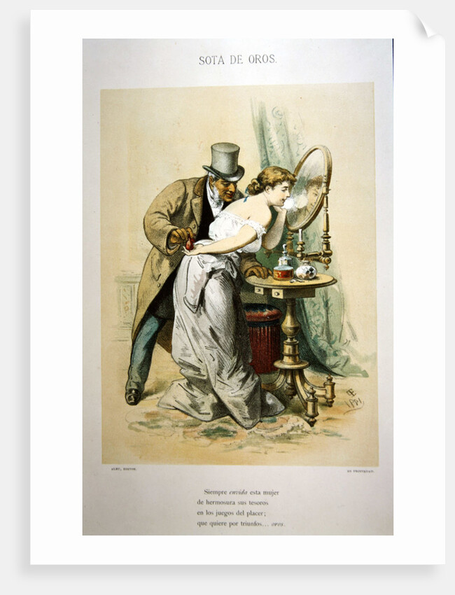 The Story of a Woman: The Jack of coins, 1881 by Eusebio Planas