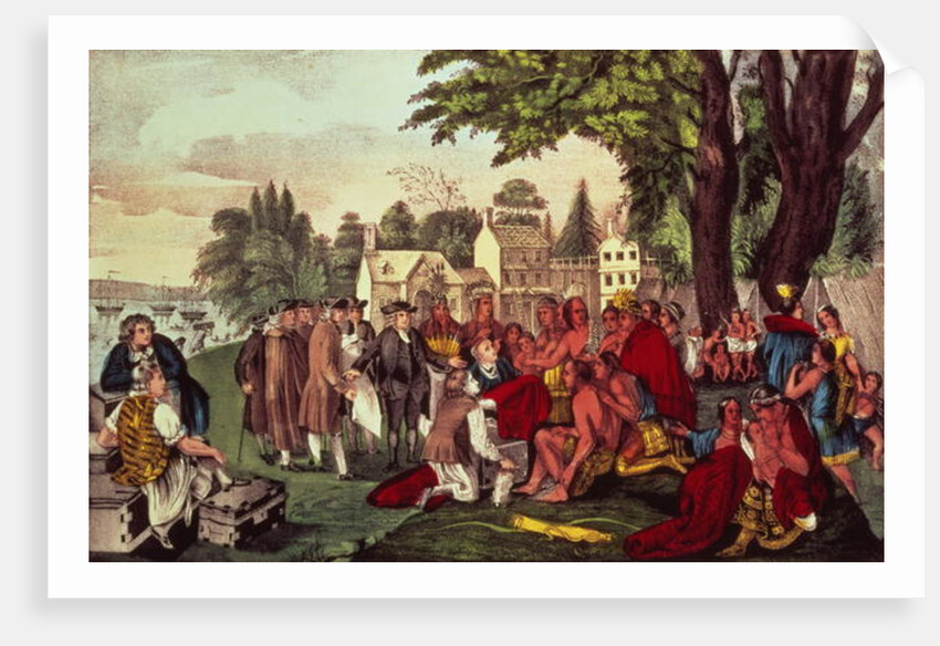 William Penn's Treaty with the Indians, when he founded the Province of Pennsylvania, 1661 by American School