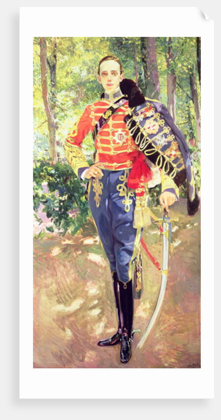 Portrait of King Alfonso XIII wearing the uniform of the Hussars, 1907 by Joaquin Sorolla y Bastida