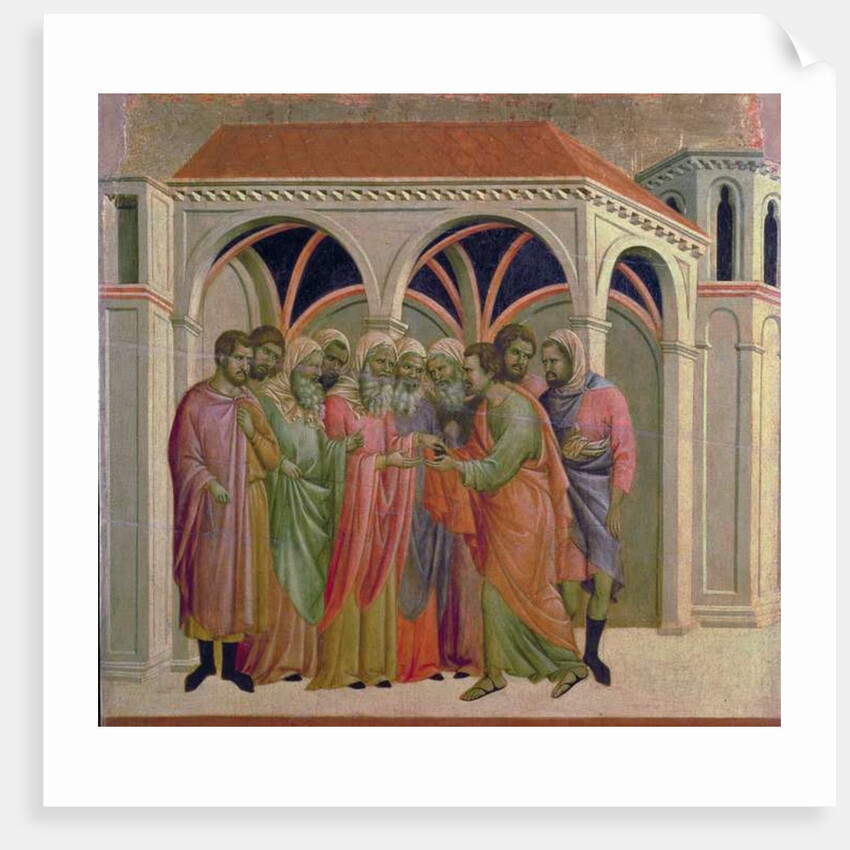 Maesta: Judas Receives Thirty Pieces of Silver, 1308-11 by Duccio di Buoninsegna